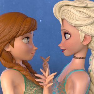 Princess Fantasy parody animation with fairy tale castle setting and humorous T-Rex encounter