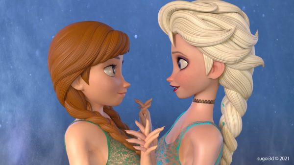 Princess Fantasy parody animation with fairy tale castle setting and humorous T-Rex encounter