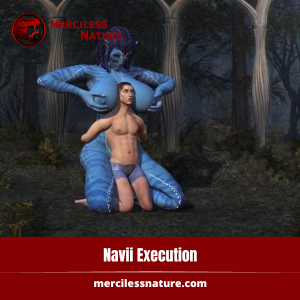 Navii alien execution animation with sci-fi environment and blue-skinned character models