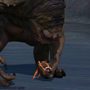 Star Wars Rancor monster animation with iconic creature design and arena battle scene
