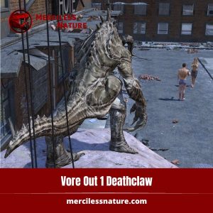 Vore Out Deathclaw furry animation scene with detailed 3D character models and dynamic action